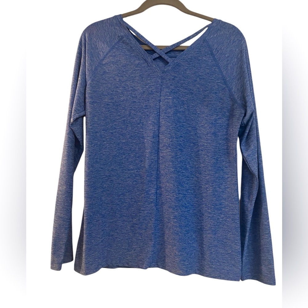 Cross Back X-Back Athletic Blue Long Sleeve Shirt